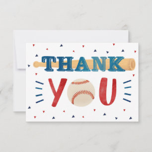 Baseball Themed Birthday Thank You Cards