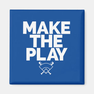 Baseball Themed Blue Magnet