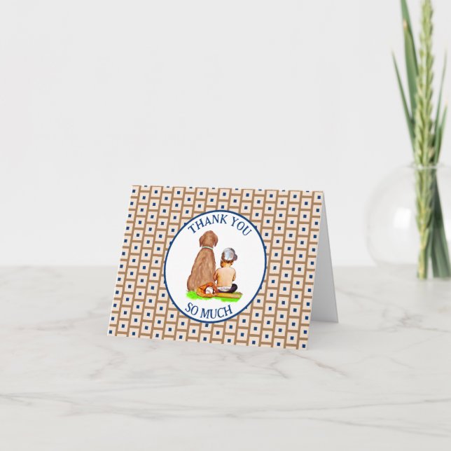 Baseball Themed Boy's Baby Shower  Thank You Card (Front)