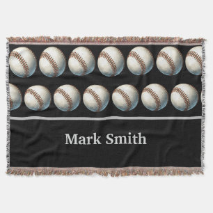 "Baseball-Themed Throw Blanket – Cozy Comfort 