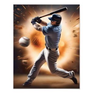 Baseball Thunder Pitch, Photo Print