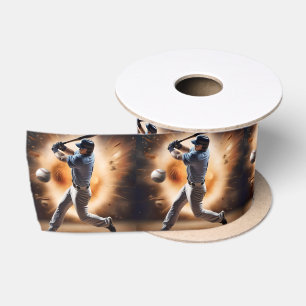 Baseball Thunder Pitch, Satin Ribbon