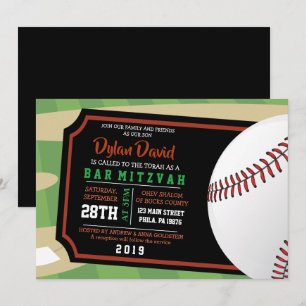 BASEBALL TICKET Bar Invitation Bat mitzvah