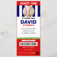 Baseball Ticket Birthday Boy Sport Party