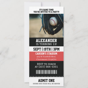 Baseball Ticket Birthday Invitation
