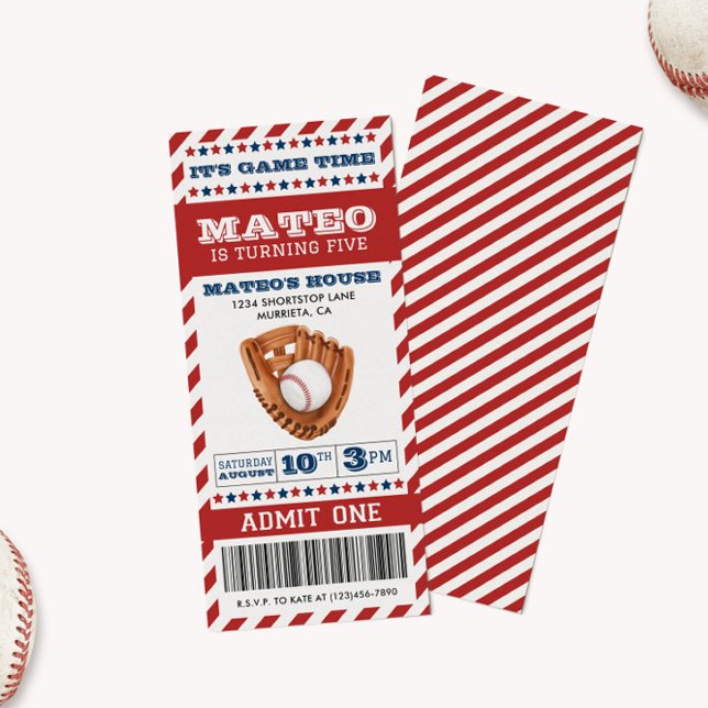 Baseball Ticket Birthday Invitation (Creator Uploaded)