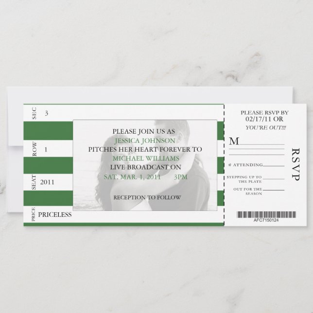 Baseball Ticket Invitation (Front)