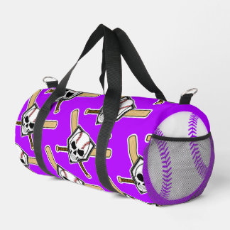 Baseball Til Death Purple Screwball Graphics Duffle Bag