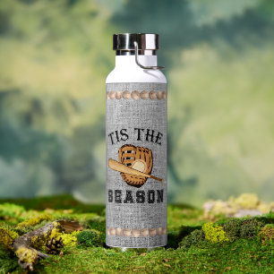 Baseball - Tis The Season - Monogrammed Water Bottle