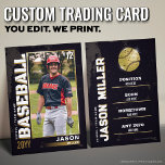 Baseball Trading Card, Baseball Player Card Gold<br><div class="desc">Celebrate your star player with our Gold Edition Custom Baseball Trading Card! Fully customizable with a photo,  stats,  and achievements,  this sleek card is perfect for team gifts,  award ceremonies,  or personal memorabilia. 
 LINK TO GROUP: https://www.photodigistudio.com/zazzle-products/grunge-baseball-trading-card-template</div>
