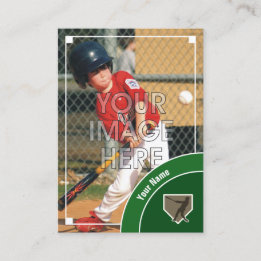 Baseball Trading Card Green Back - Custom Stats