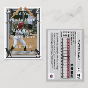 Baseball Trading Card Grey Back - Custom Stats