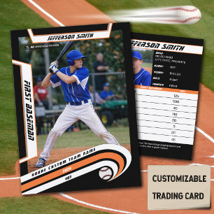 Baseball Trading Card Lively Orange Black