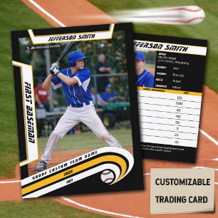 Baseball Trading Card Lively Yellow Black