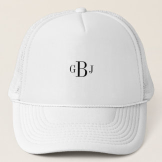 Baseball Trucker Hat Monogrammed Initials Cap Hat