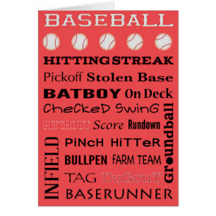 BASEBALL typographie Carte de voeux