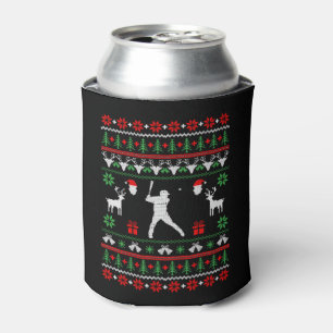 Baseball Ugly Christmas Sweater Can Cooler