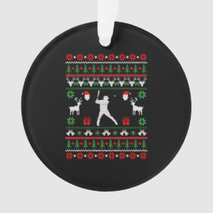 Baseball Ugly Christmas Sweater  Ornament