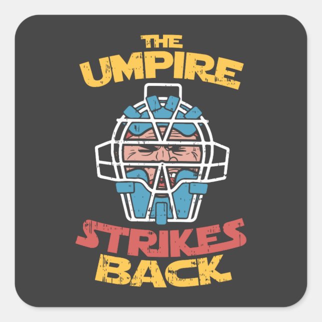 Baseball Umpire Square Sticker (Front)