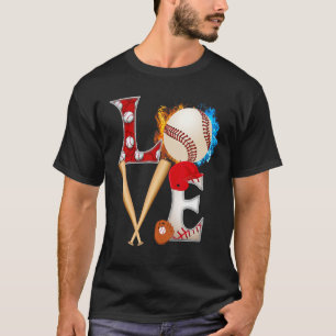 Baseball USA American Flag Men Boys 4th Of July Pa T-Shirt