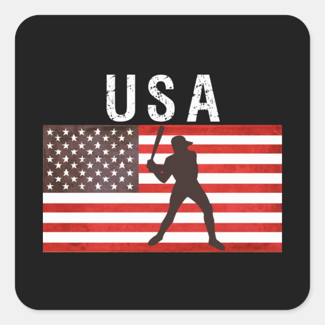 Baseball USA Flag 2021,tokyo 2020 Square Sticker (Front)