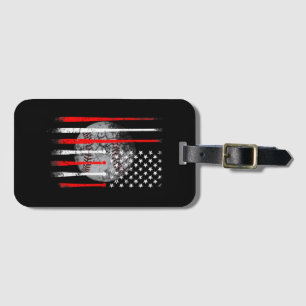Baseball USA Flag American Flag Vintage Luggage Tag