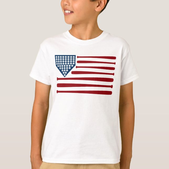 Baseball USA Flag Bats & Balls - GraphicLoveShop T-Shirt (Front)