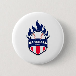 Baseball Usa Support The Team Usa Flag Playoff T S 2 Inch Round Button