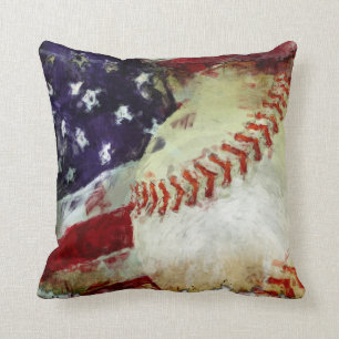 Baseball USA Throw Pillow