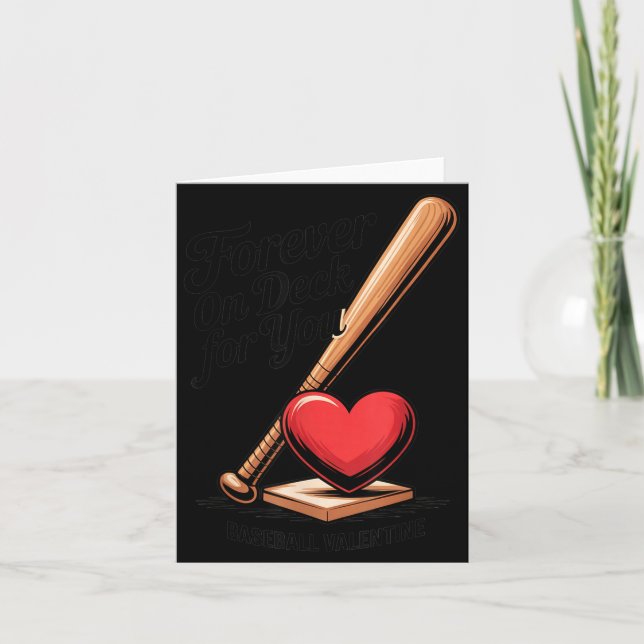 Baseball Valentine Forever On Deck For You Tee  Card (Front)