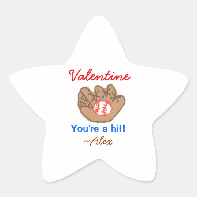 Baseball valentine sticker - personalized (Front)