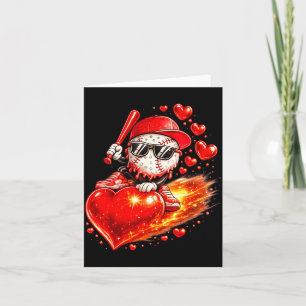 Baseball Valentines Day Drip Ice Cream Team  Card