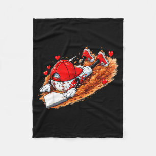 Baseball valentine's day drip ice cream team fleece blanket