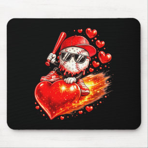 Baseball Valentines Day Drip Ice Cream Team  Mouse Pad