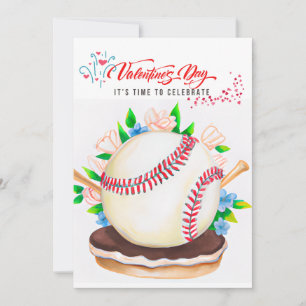 Baseball Valentine's Day for Baseball Player  Holiday Card