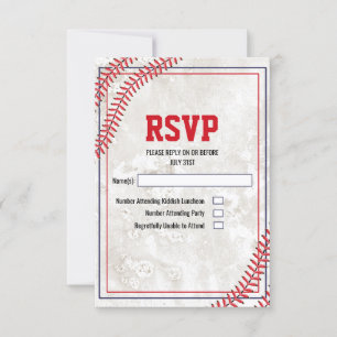 Baseball Vintage Grunge RSVP Card