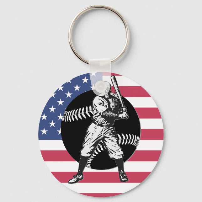 Baseball:Vintage Keychain (Front)