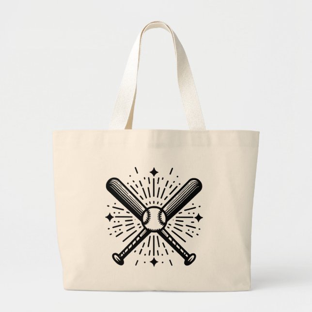 baseball vintage large tote bag (Front)