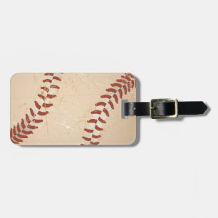 baseball vintage luggage tag