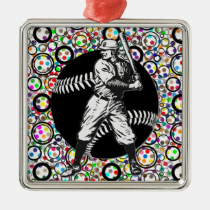 Baseball:Vintage Metal Ornament