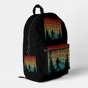 Baseball Vintage Player Typography Printed Backpack