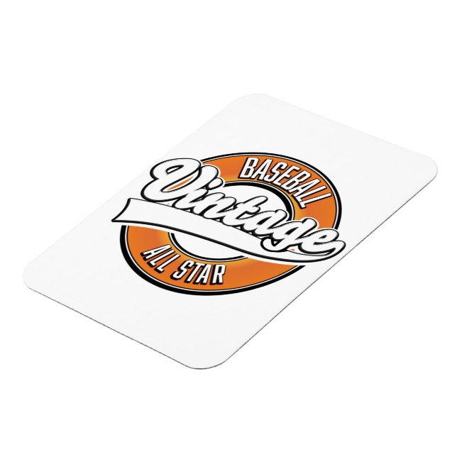 Baseball vintage style logo. magnet (Left Side)