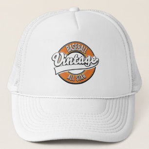 Baseball vintage style logo. trucker hat