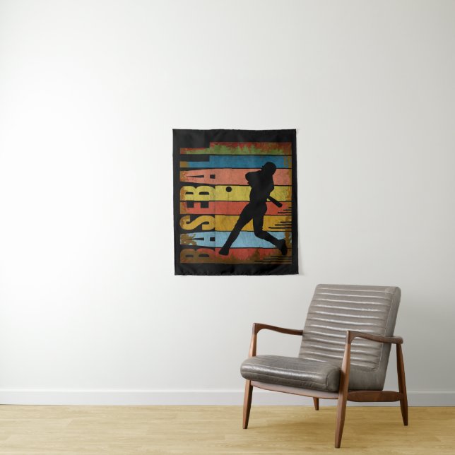 BASEBALL VINTAGE STYLE TAPESTRY (In Situ)