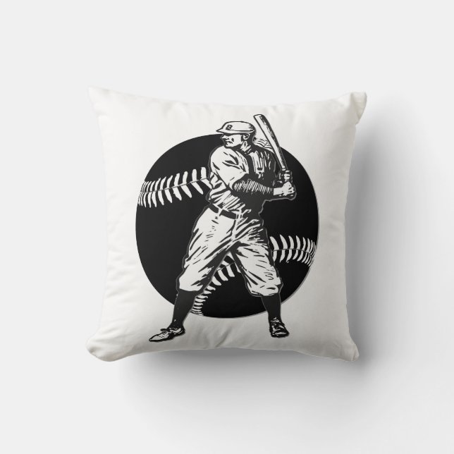 Baseball:Vintage Throw Pillow (Front)