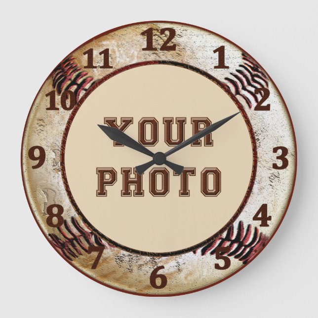 Baseball Wall CLOCKS with YOUR PHOTO (Front)