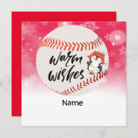 Baseball Warm Wishes with Penguin Funny Player 