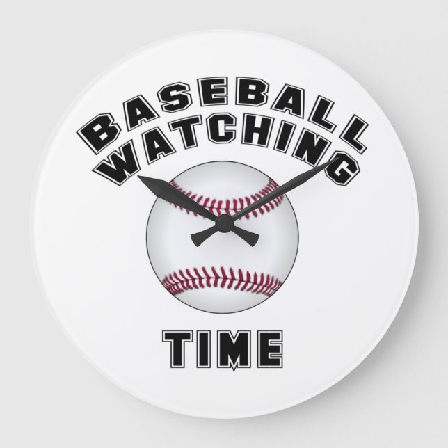 Baseball Watching Time Large Clock (Front)