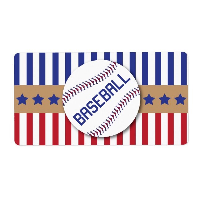 Baseball Water Bottle Labels (Front)