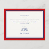 Baseball Wedding Accommodation Cards